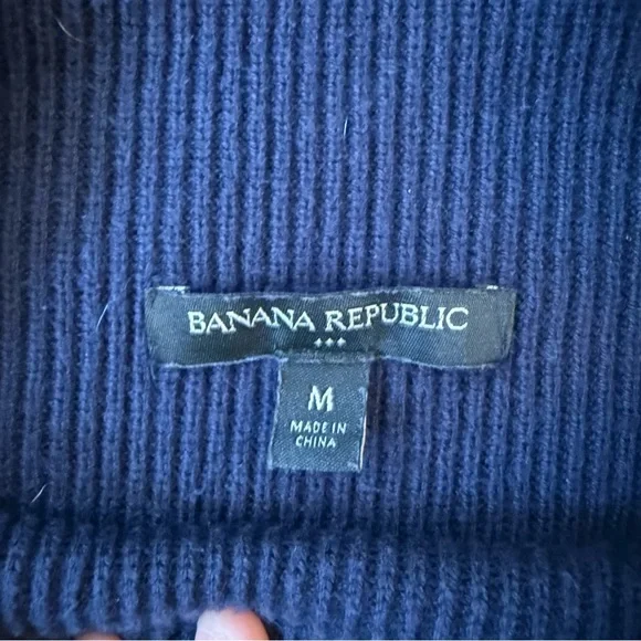 Banana Republic Womens M Long Sweater Vest with Slit Sides Navy Blue - Picture 7 of 10